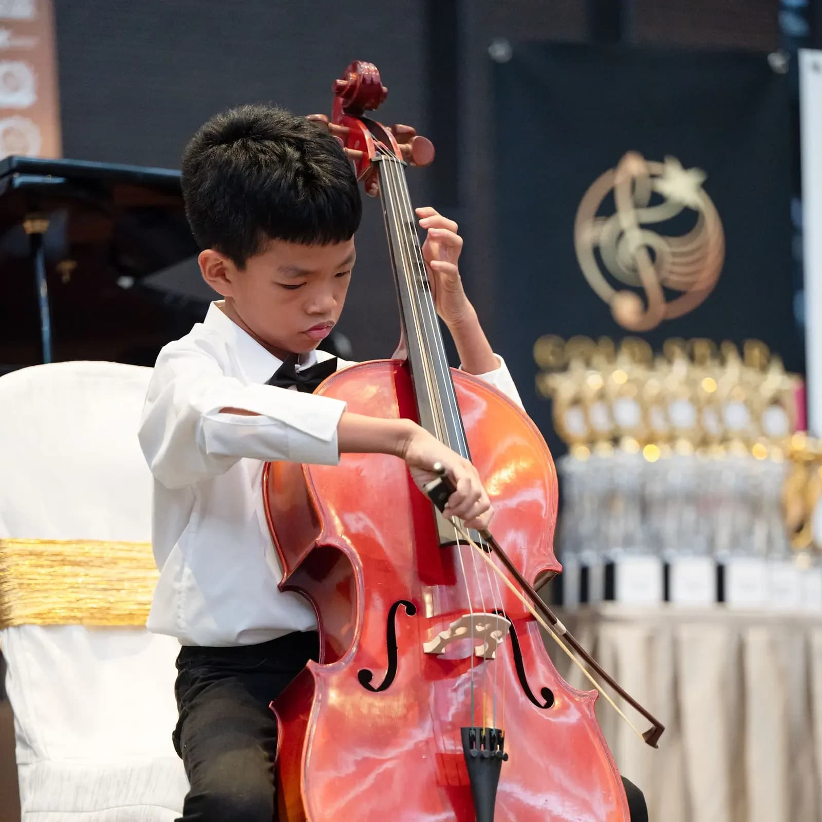 A young cellist performs at Gold Star Music Festival 2023